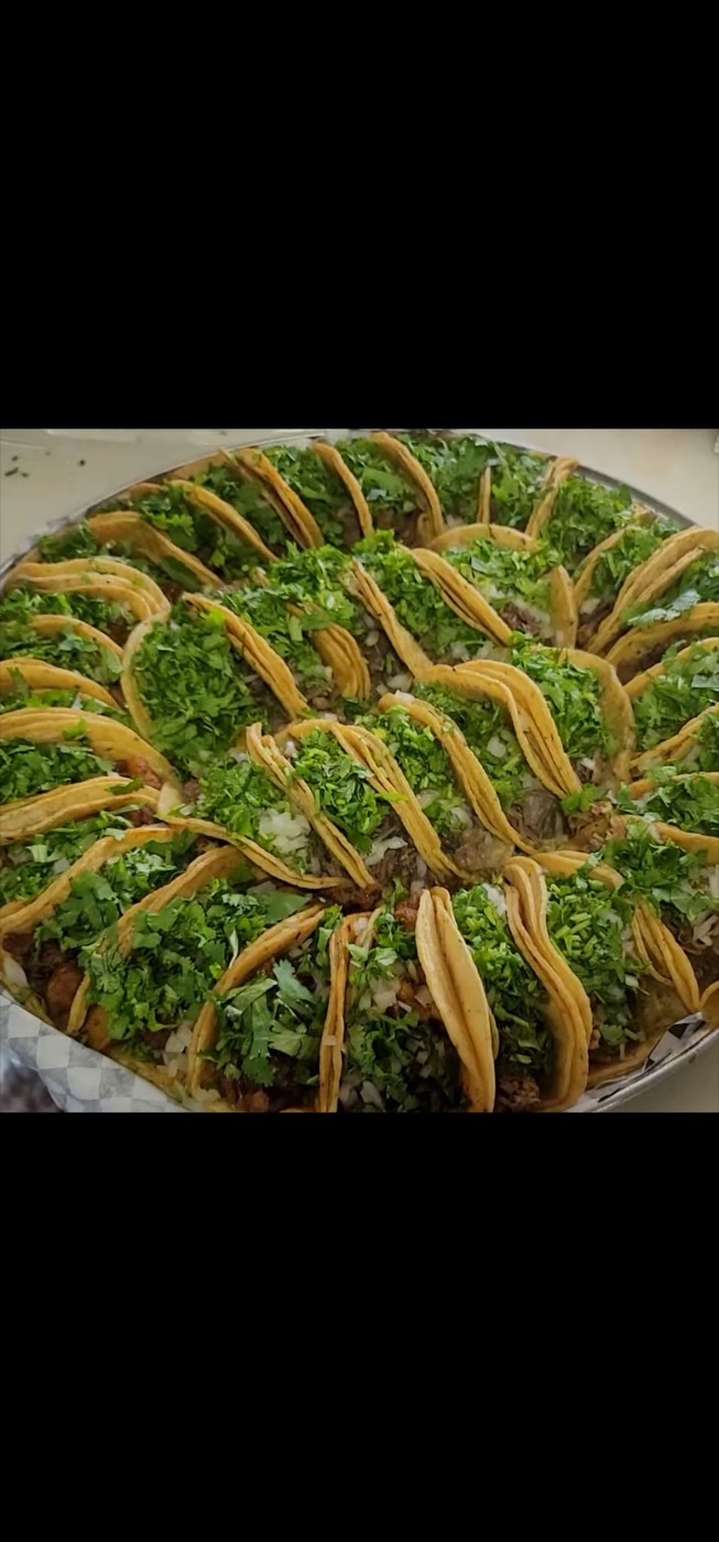 Catering tray of assorted tacos for a large group