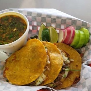 Combo 1, Quesa Tacos, birria tacos with melted cheese and consomé